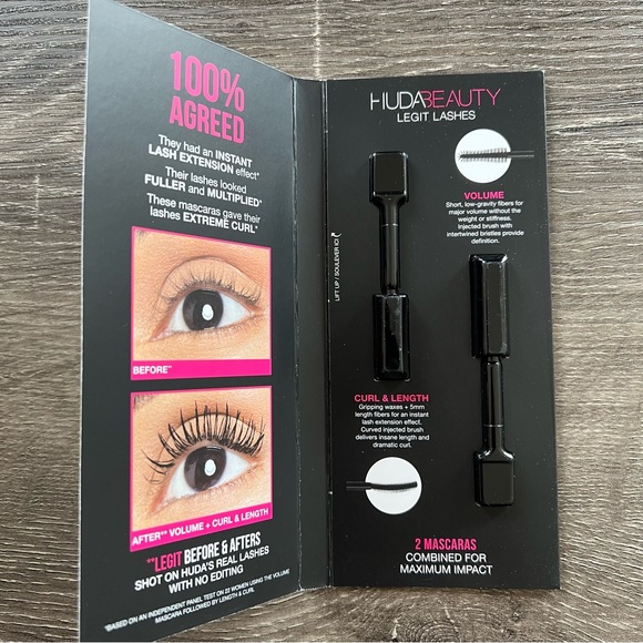2X Huda Beauty Legit Lashes Double Ended Mascara Travel Pack - Picture 2 of 2